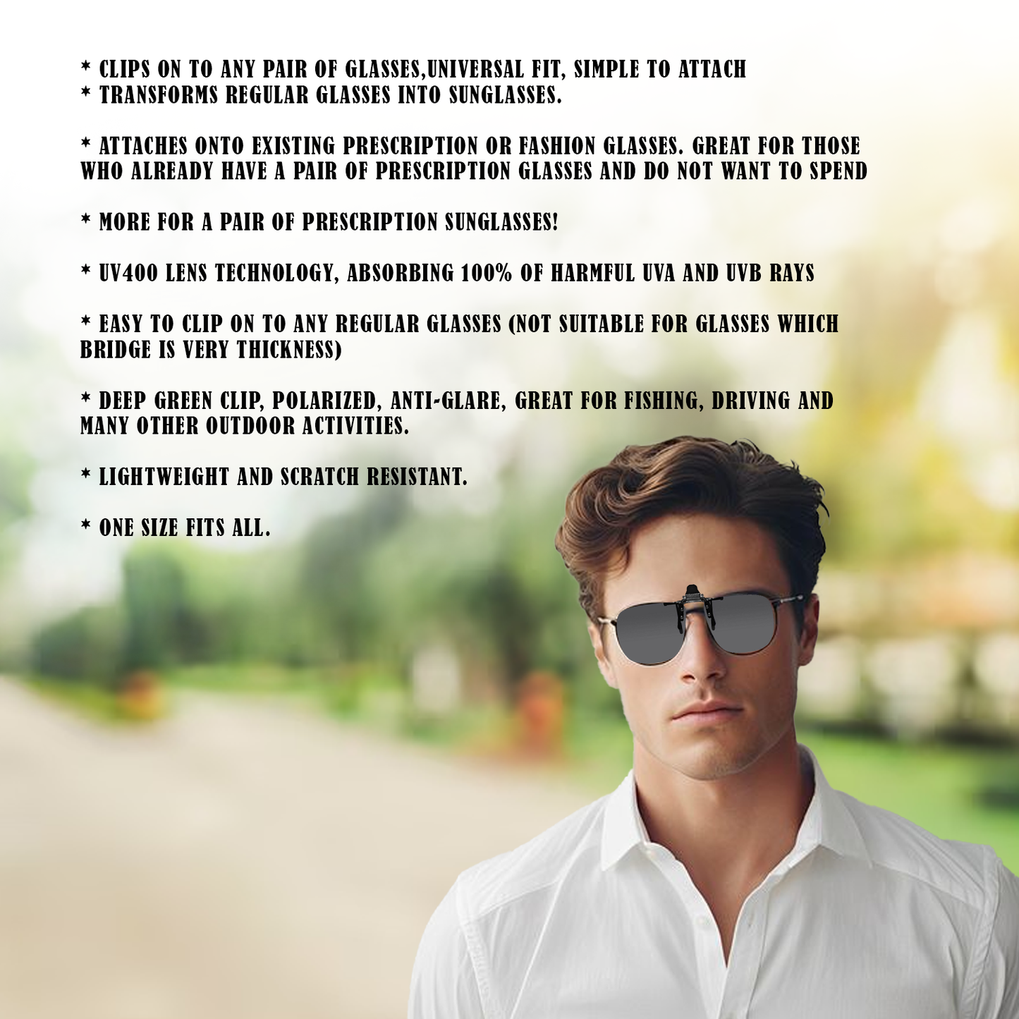 Clip On Sunglasses – Polarised Clip On Flip Style Sunglasses UV400 Polarized driving Fishing cycling
