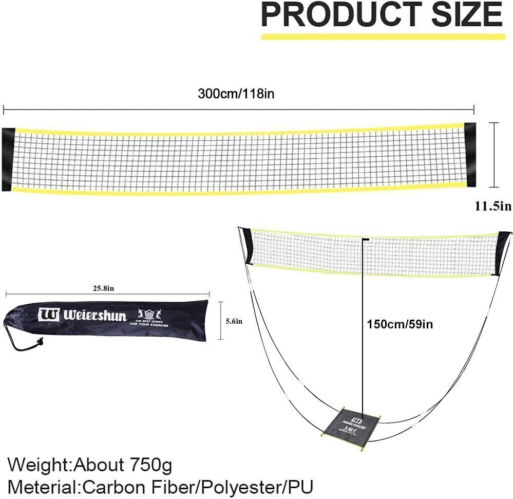 Portable Tennis Net - Portable Outdoor Foldable Badminton Tennis Volleyball Net Stand Set Beach Sport