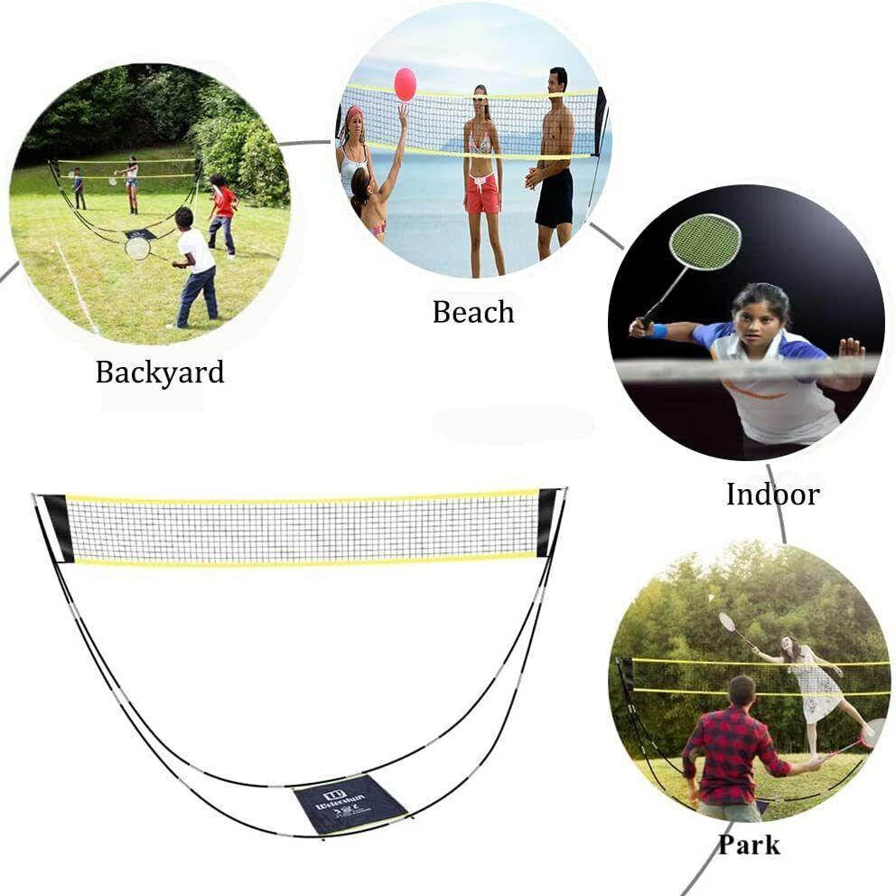 Portable Tennis Net - Portable Outdoor Foldable Badminton Tennis Volleyball Net Stand Set Beach Sport
