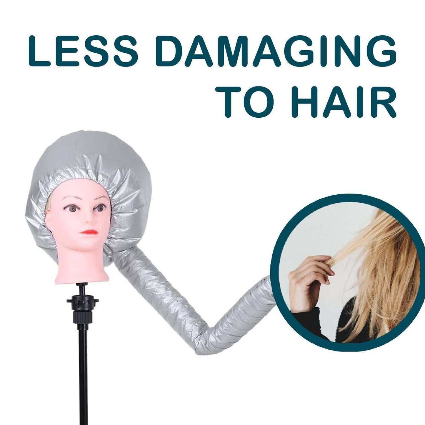 Portable Hair Dryer Hood - Portable Soft Hair Drying Cap Bonnet Hood Hat Blow Dryer Attachment Professional