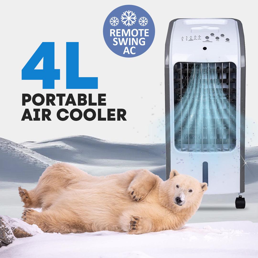 Portable Air Conditioner - 4L Air Cooler Evaporative Oscillating Unit Ice Fan W/ Remote Swing AC