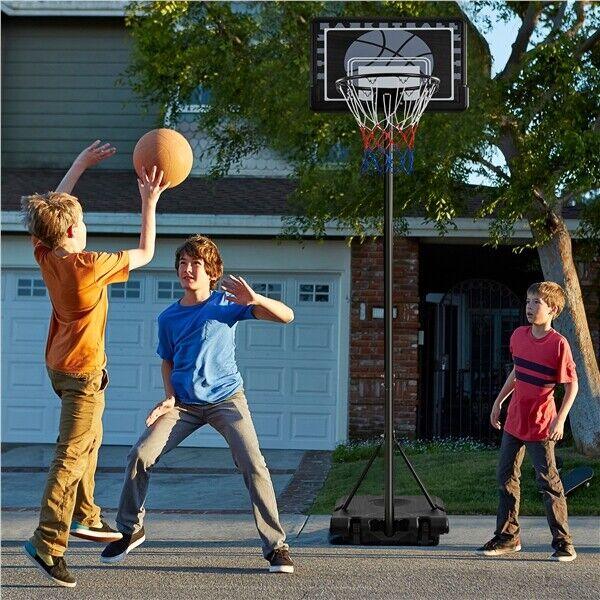 Portable Basketball Hoop UK - 7-8ft Height Adjustable Basketball Net Stand