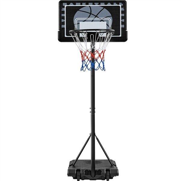Portable Basketball Hoop UK - 7-8ft Height Adjustable Basketball Net Stand
