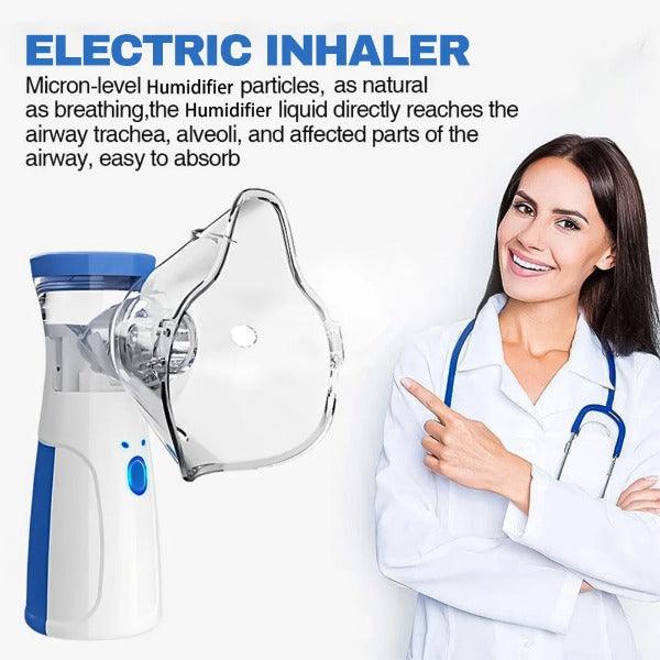 Portable Steam Inhaler - Adjustable Silent Nebuliser with 2 Masks (1 Big + 1 Small) & Mouthpiece