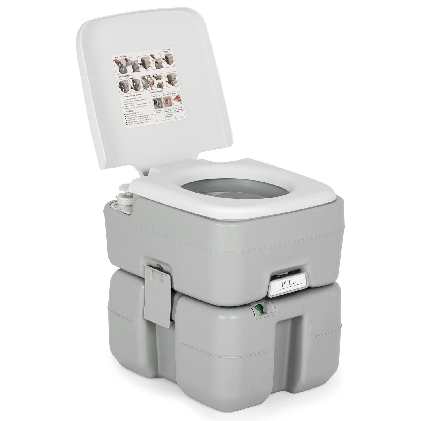 Portable Camping Toilet - 20L Outdoor Toilet Camping Toilet Caravan Commode Flushing Potty RV Trips