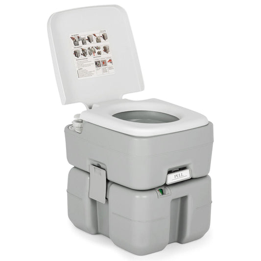 Portable Camping Toilet - 20L Outdoor Toilet Camping Toilet Caravan Commode Flushing Potty RV Trips