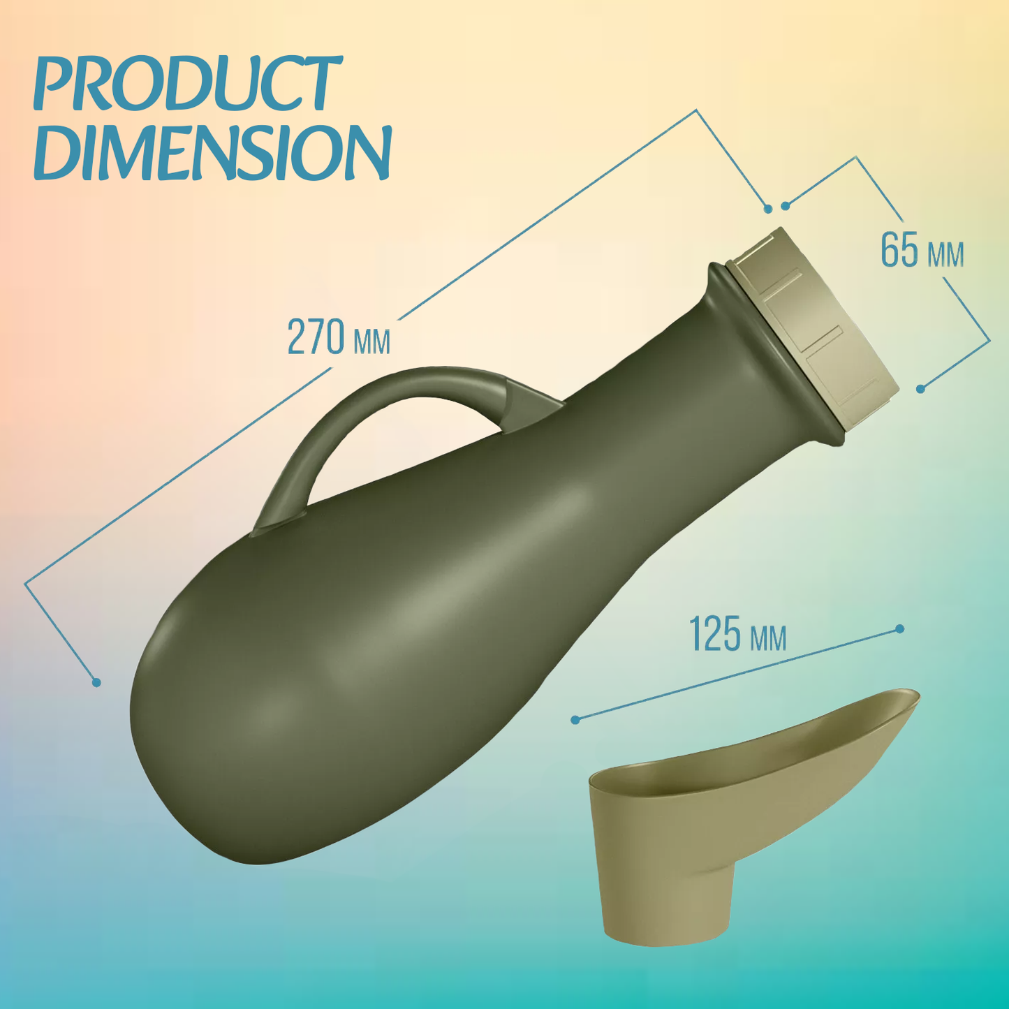 Portable Urinal Bottle – Travel Wee Bottle for Men & Women, Ideal for Car & Camping