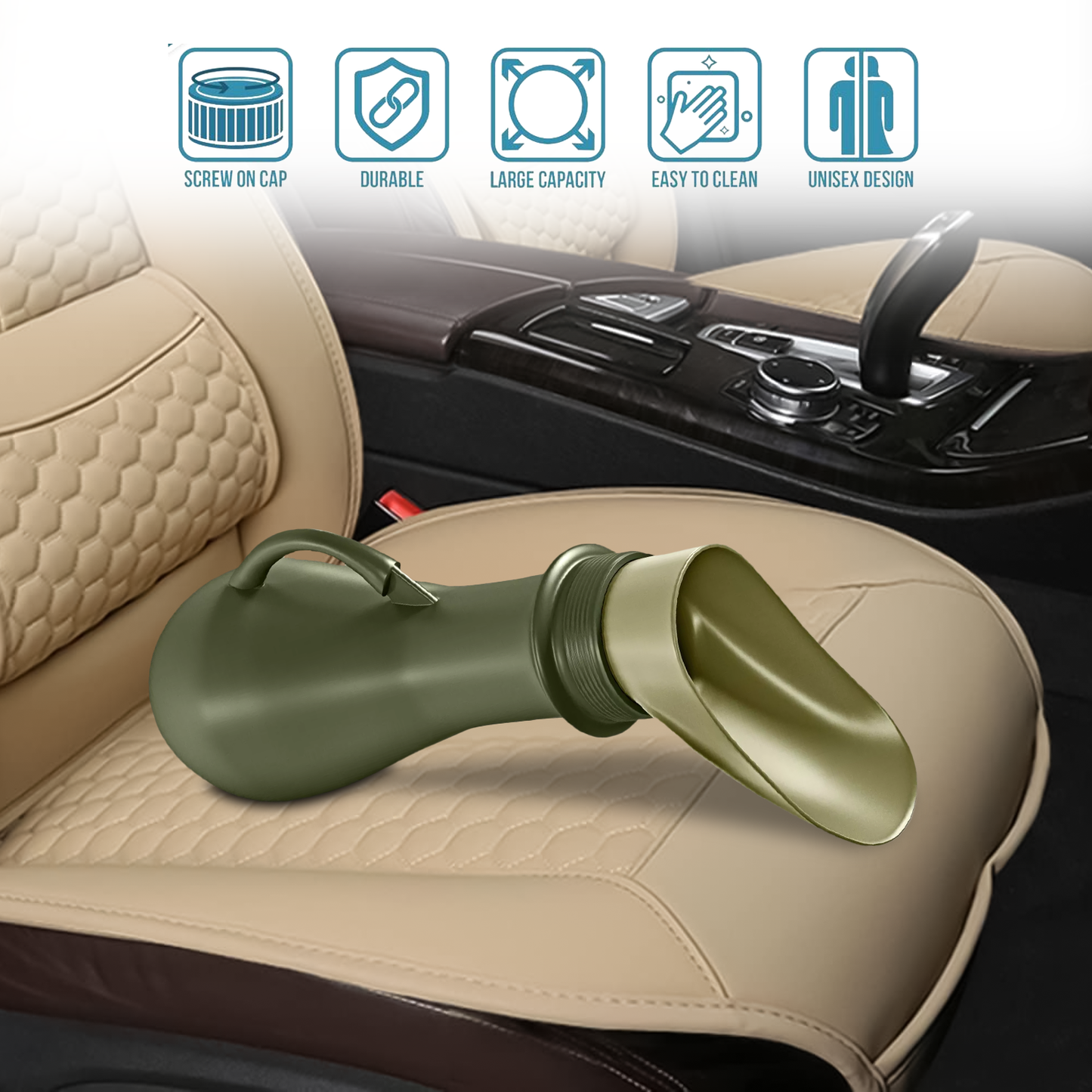 Portable Urinal Bottle – Travel Wee Bottle for Men & Women, Ideal for Car & Camping