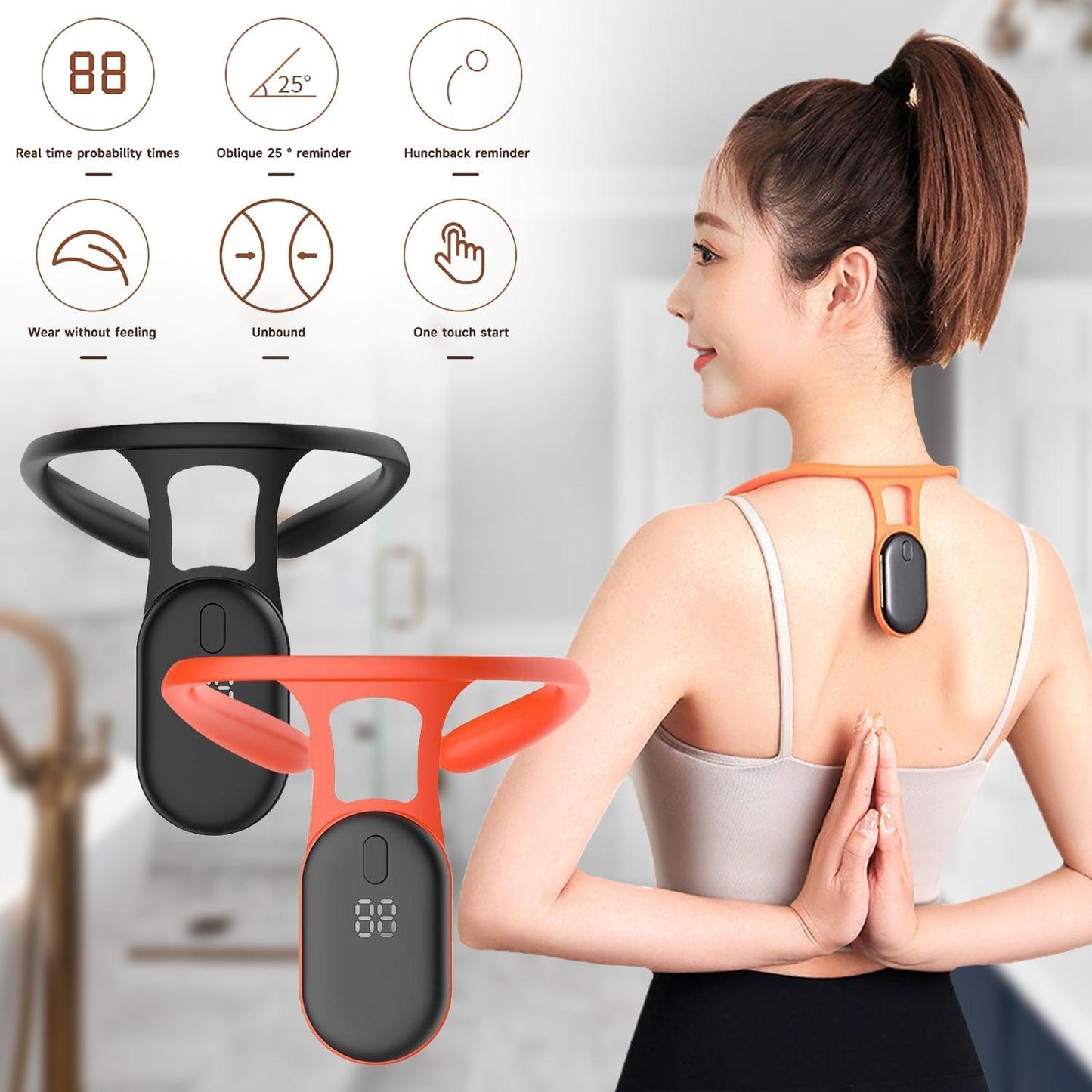 Lymphatic Neck Massager - Ultrasonic Portable Neck Instrument Intelligent Neck Hump Corrector Posture Orthotic Device