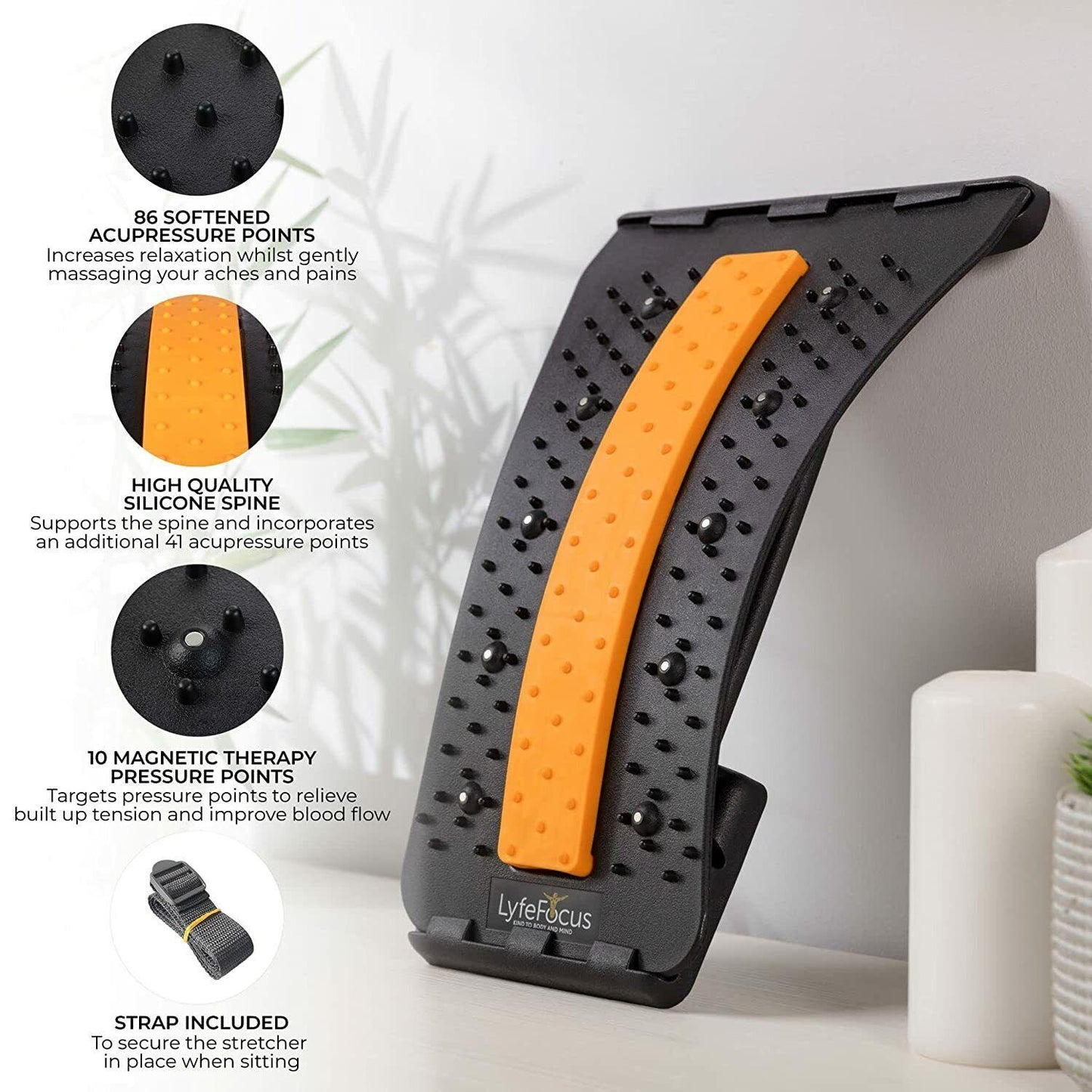 Back Stretcher Posture Corrector - Back Pain & Tension Relief Lower Lumbar Massage
