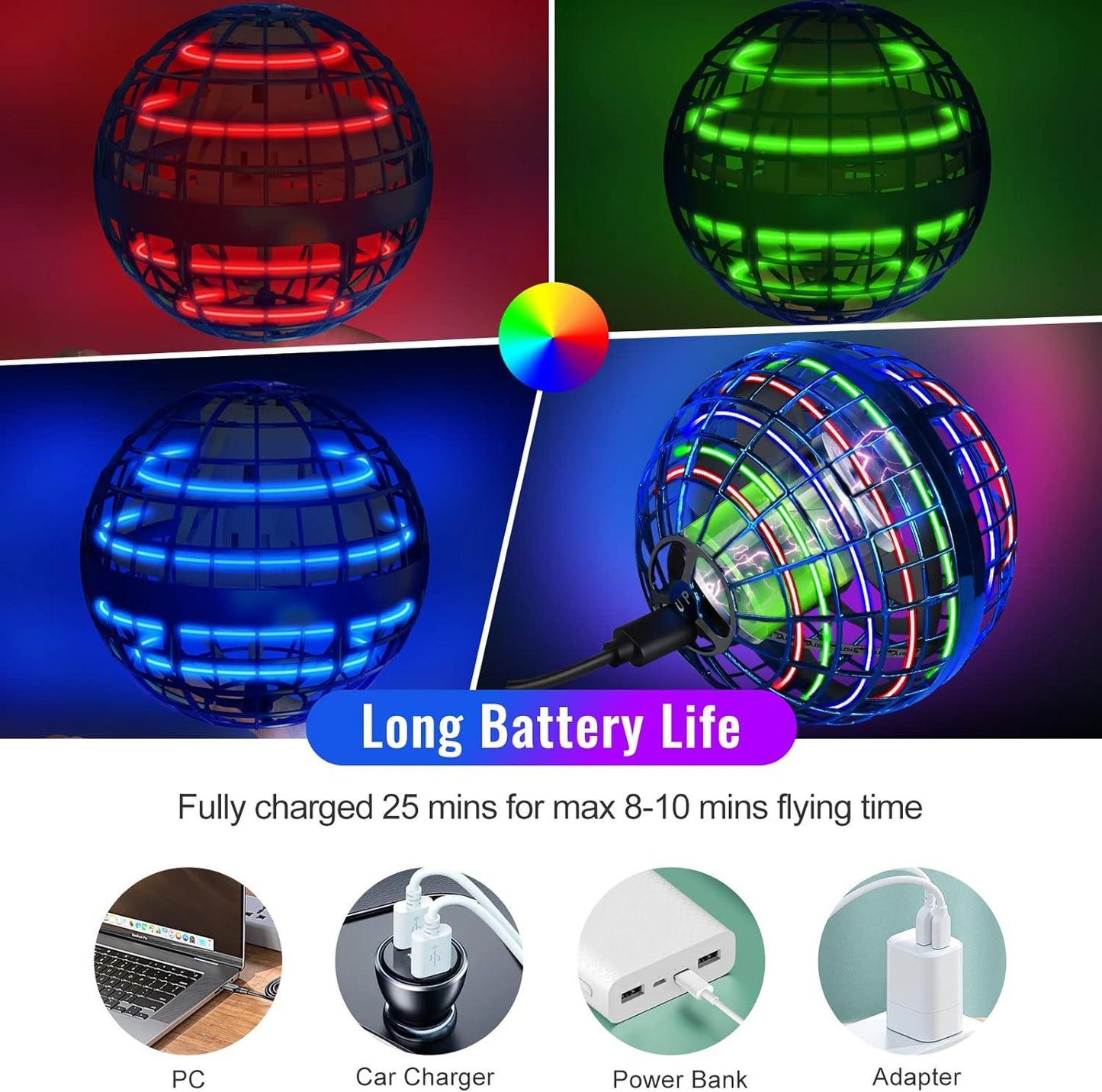Flying Orb Balls - Pro Flying Ball Space Orb Magic Mini Drone UFO Boomerang Ball Boy Girl Toy Gifts