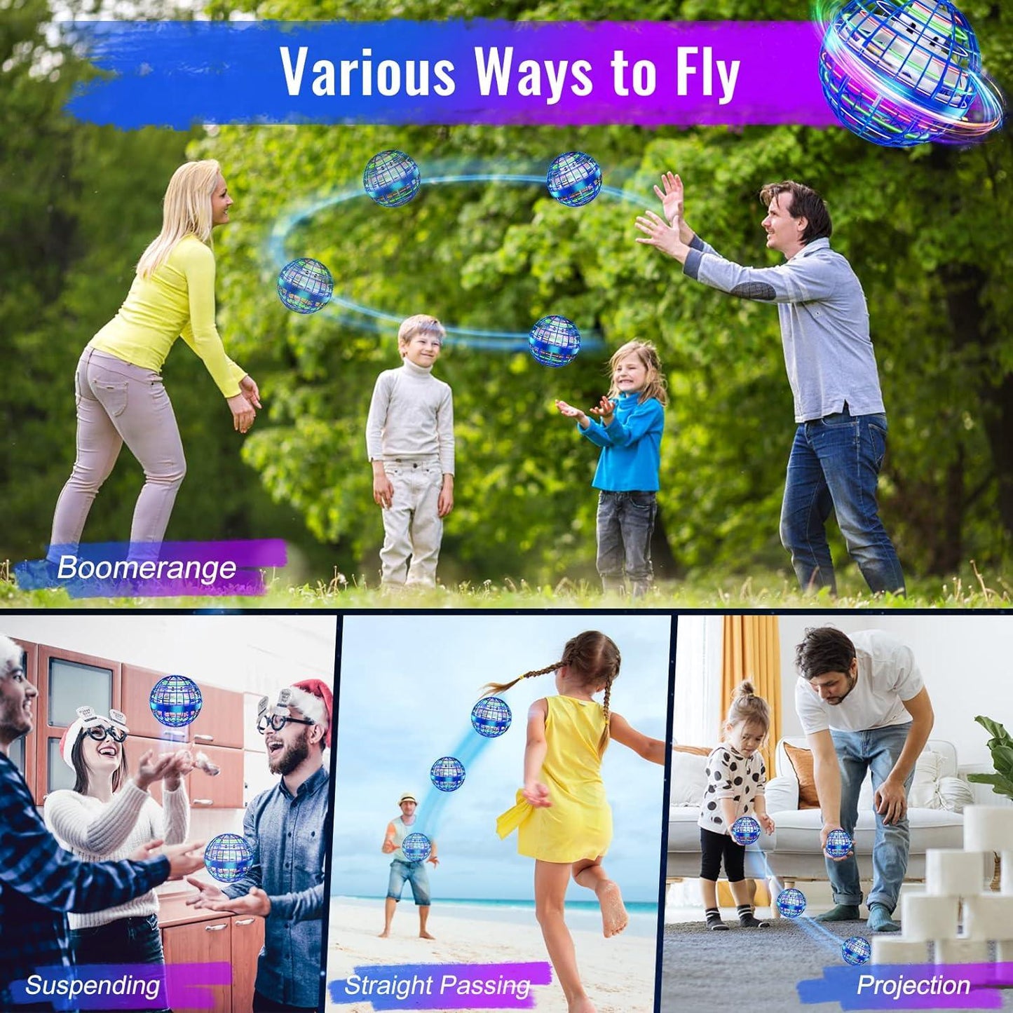 Flying Orb Balls - Pro Flying Ball Space Orb Magic Mini Drone UFO Boomerang Ball Boy Girl Toy Gifts