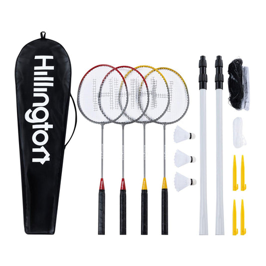 Badminton Sets for Garden - 4 Player Racket Shuttlecock Poles Net Bag Garden Game