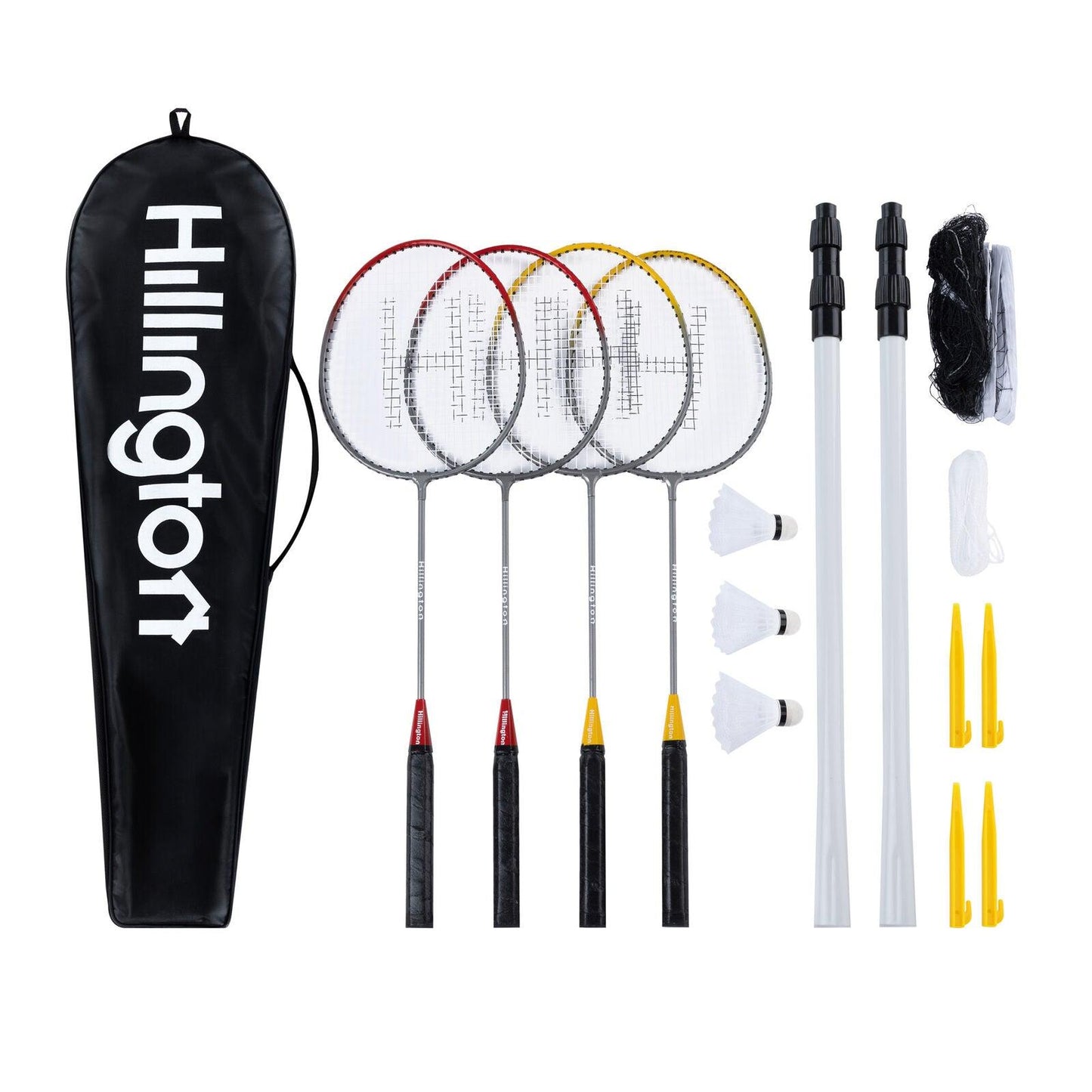 Badminton Sets for Garden - 4 Player Racket Shuttlecock Poles Net Bag Garden Game