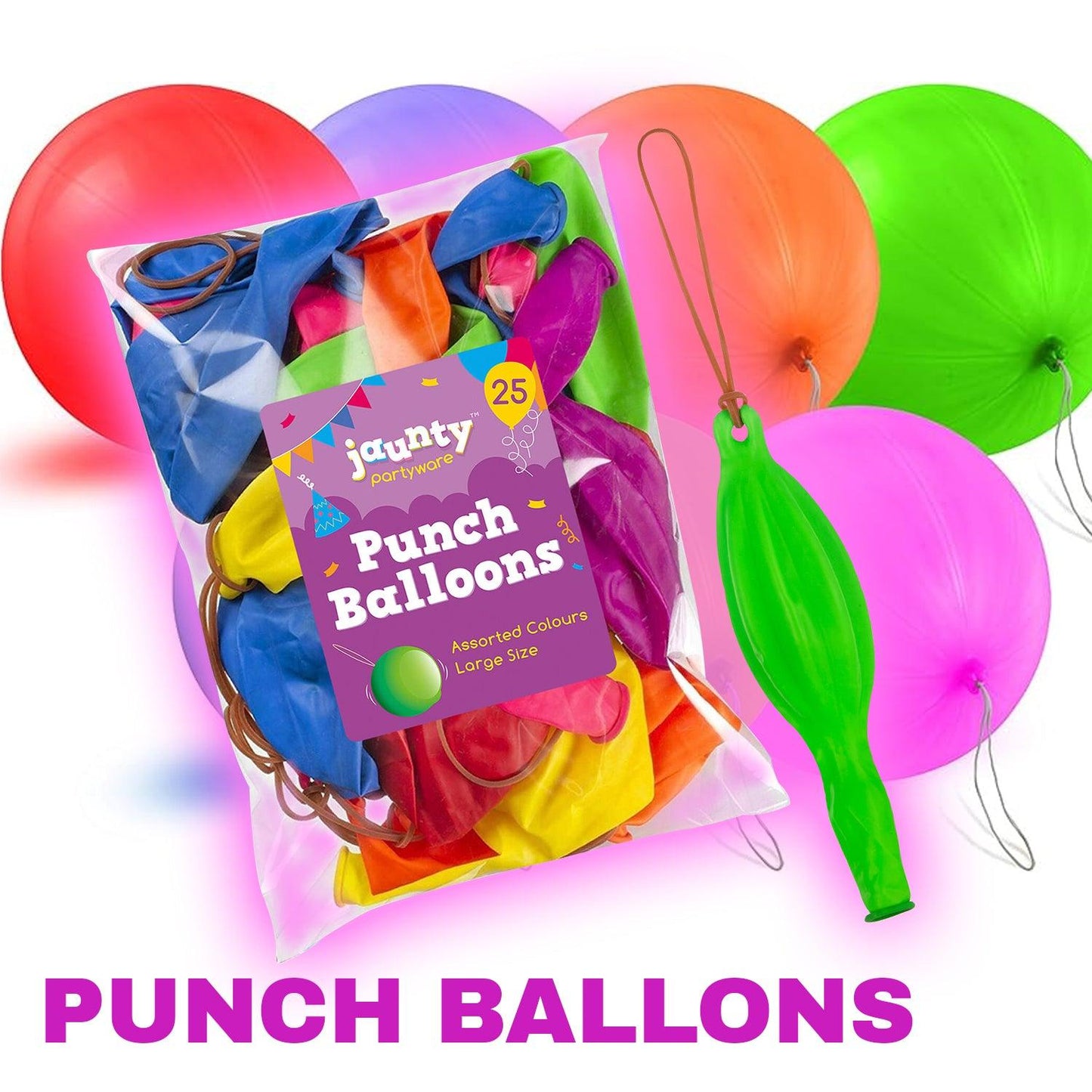 Punch Ball Balloon - 25 Large Party Bag Fillers Goody Childrens Loot Bag Toys Birthday