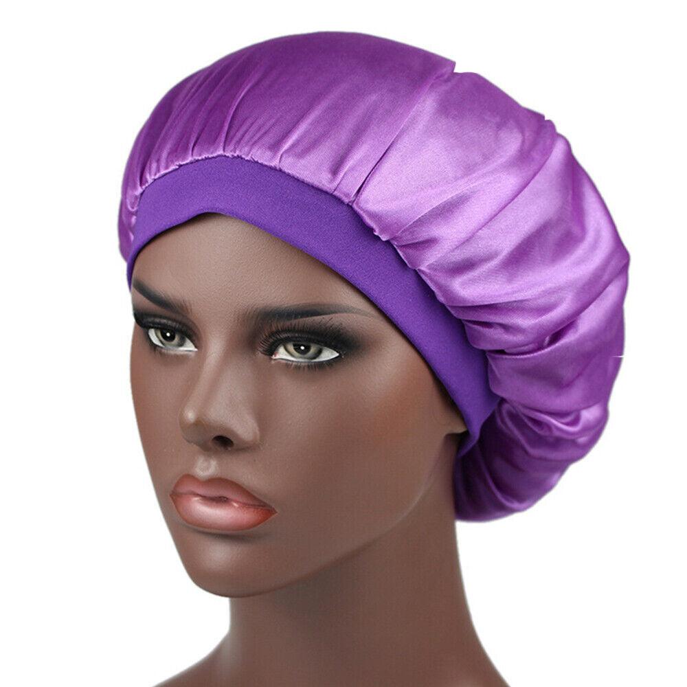 Hair Wraps for Sleeping - Bonnet Cap Long Hair Care Hat Woman Silk Satin Protection Night Head Turban Wrap