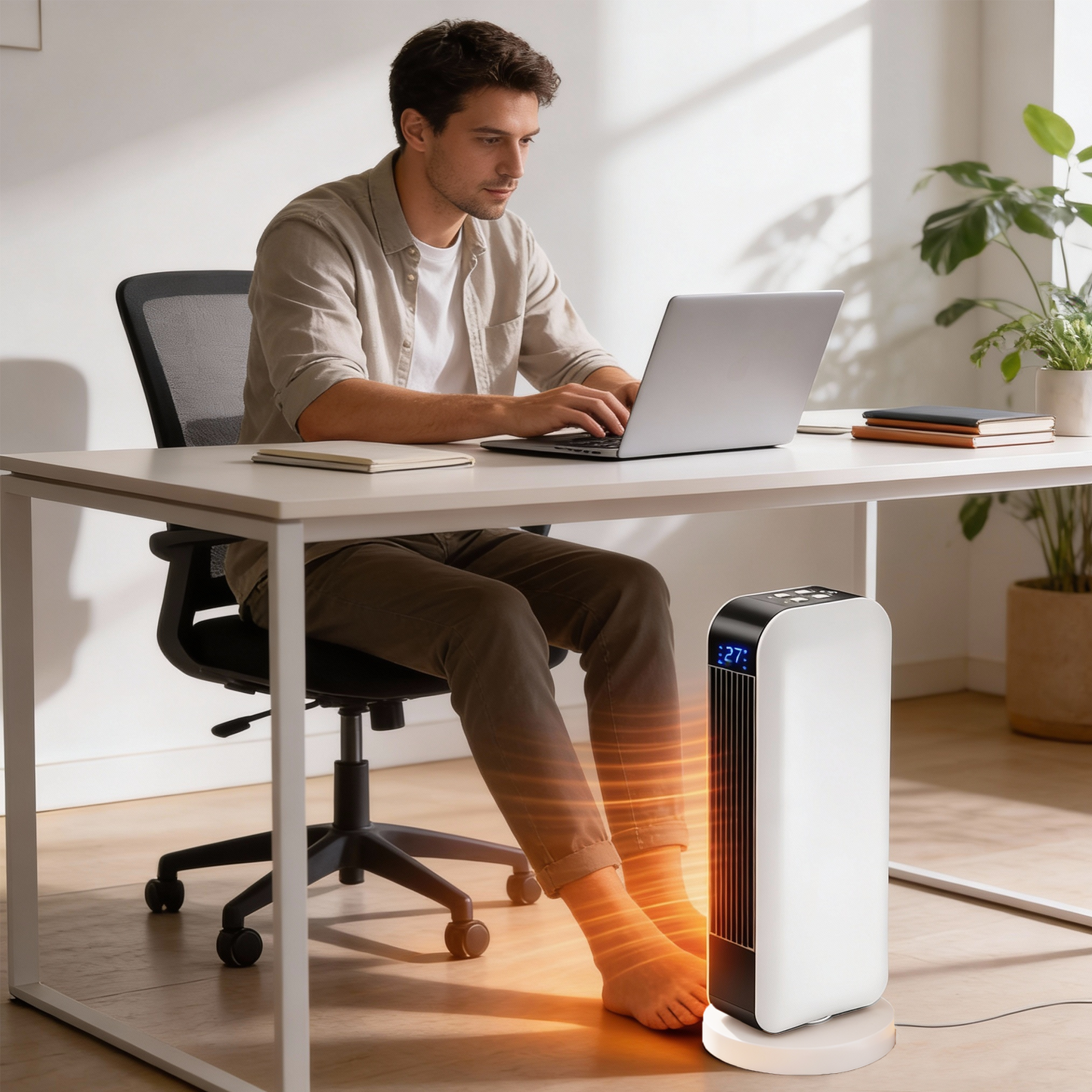 Electric Space Heater – Portable Energy Efficient Room Heater with Thermostat