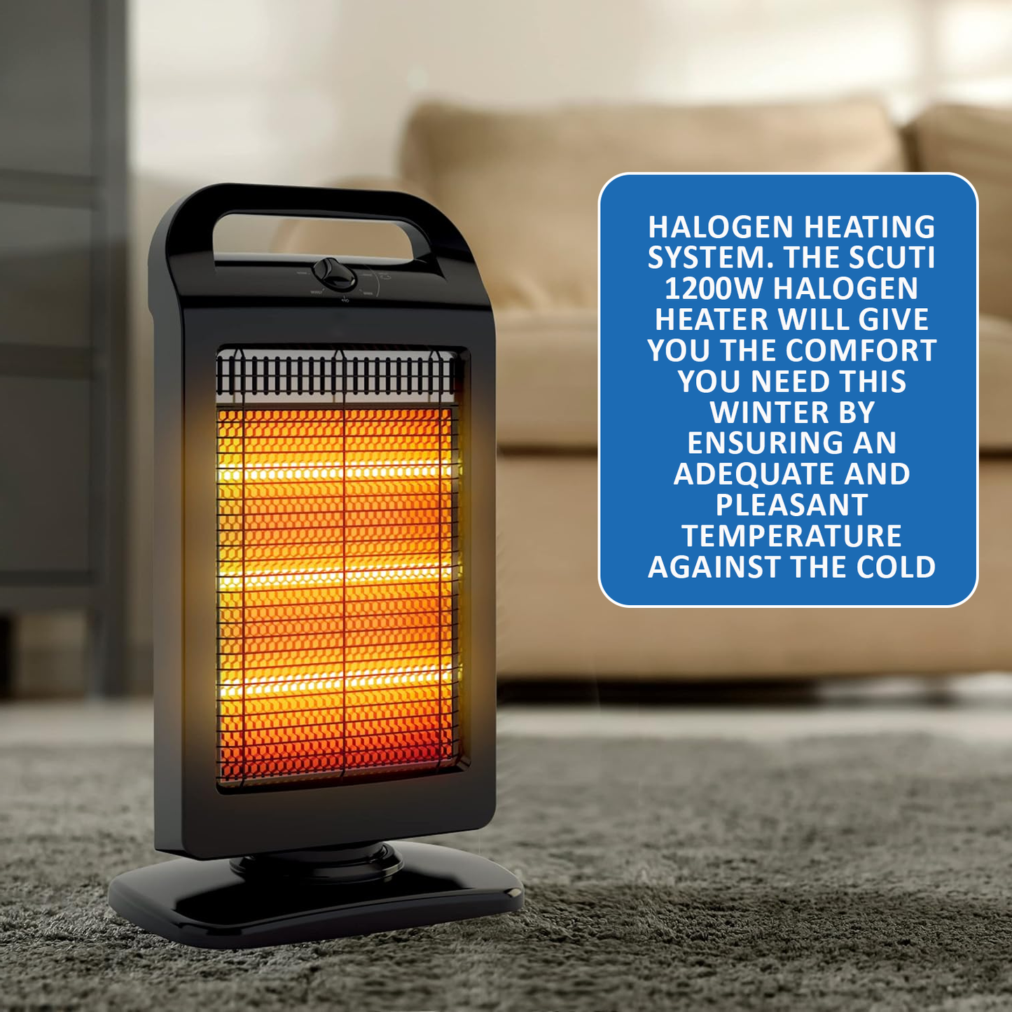 Portable Electric Room Heater – 1200W Compact Space Heater