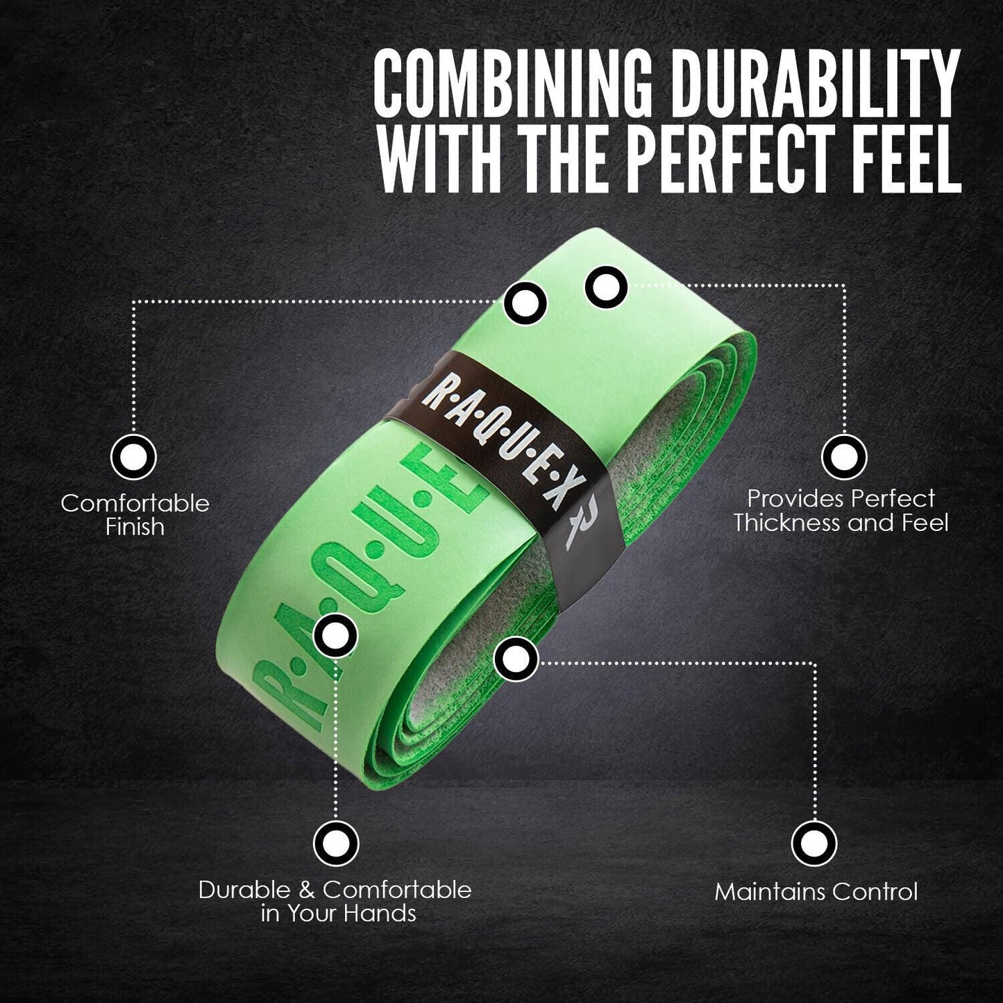 Tennis Rackets Grips - Raquex Replacement Racquet Grip Tape Handle Anti Slip Tennis Squash Badminton