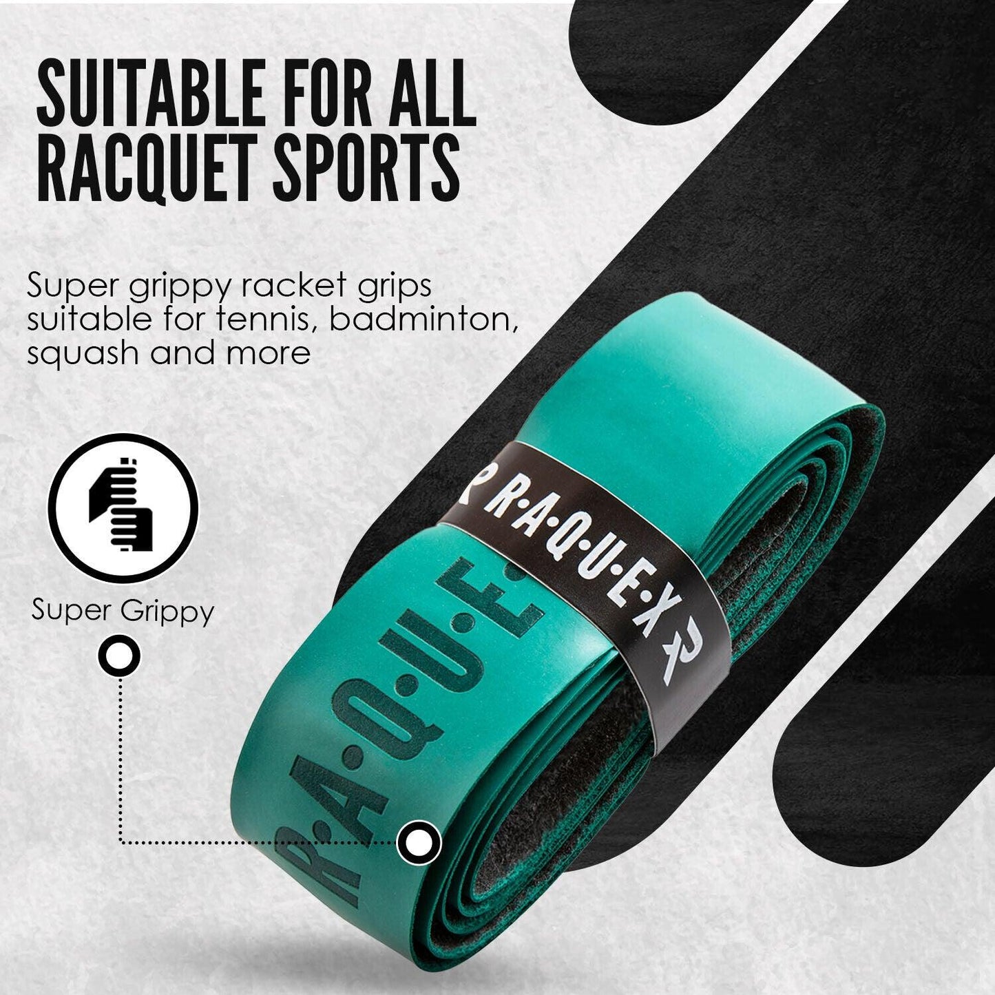 Tennis Rackets Grips - Raquex Replacement Racquet Grip Tape Handle Anti Slip Tennis Squash Badminton