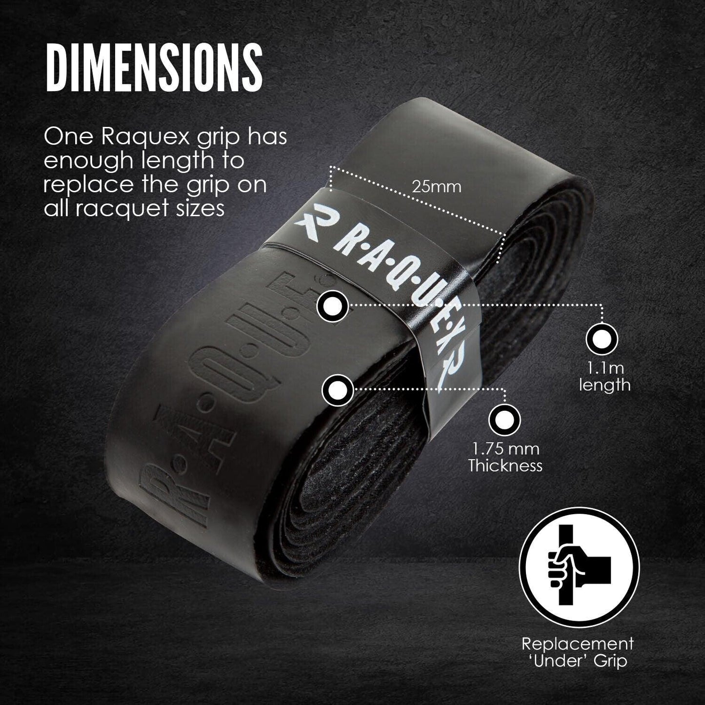 Tennis Rackets Grips - Raquex Replacement Racquet Grip Tape Handle Anti Slip Tennis Squash Badminton