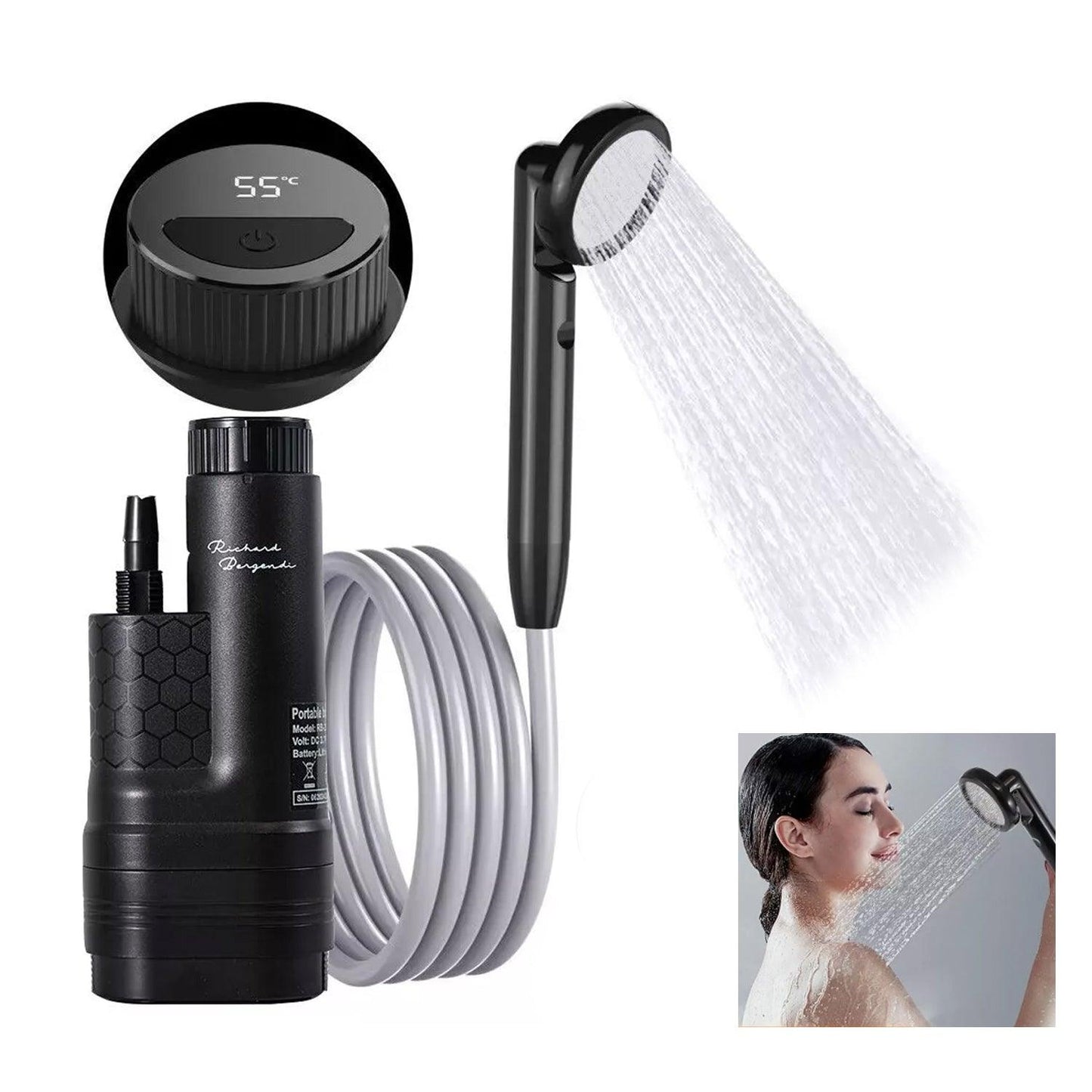 Rechargeable Camping Shower - 4000mAh Portable Electric Shower Pet Shower