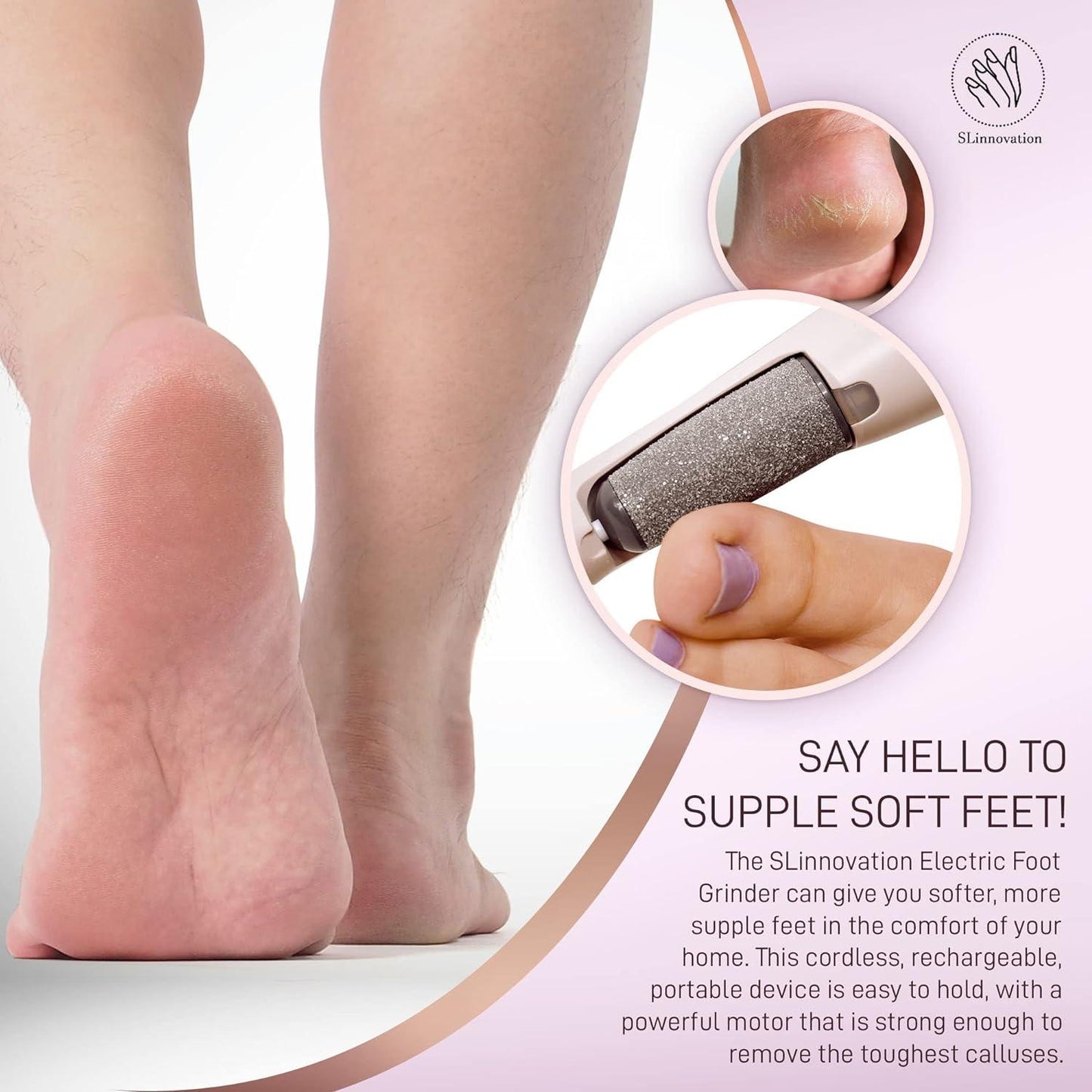 Electric Filer for Feet - Rechargeable Electric Foot Grinder File Pedicure Machine Tool Dead Skin Remover