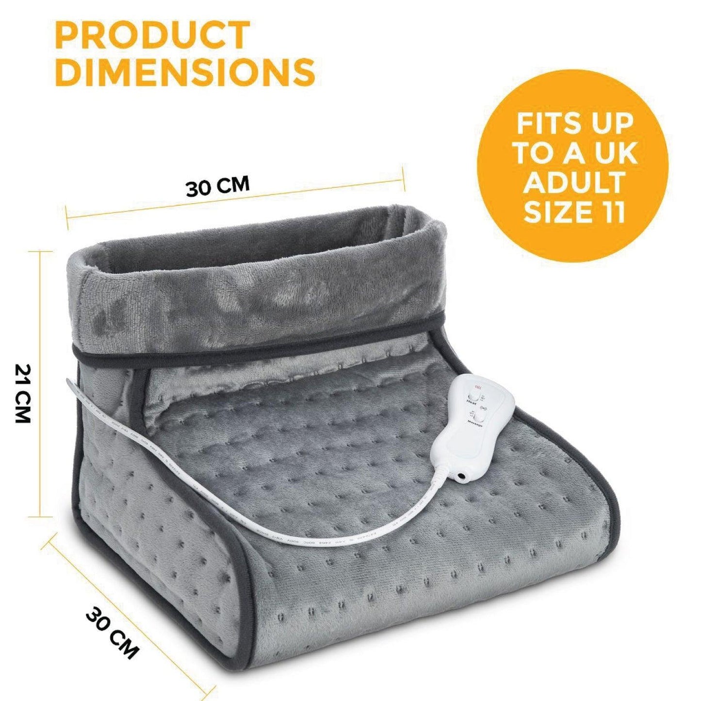 Electric Foot Warmer - 2 In 1 Electric Heated Foot Warmer Massager Comfort Fleece Suede Comfy Relaxing