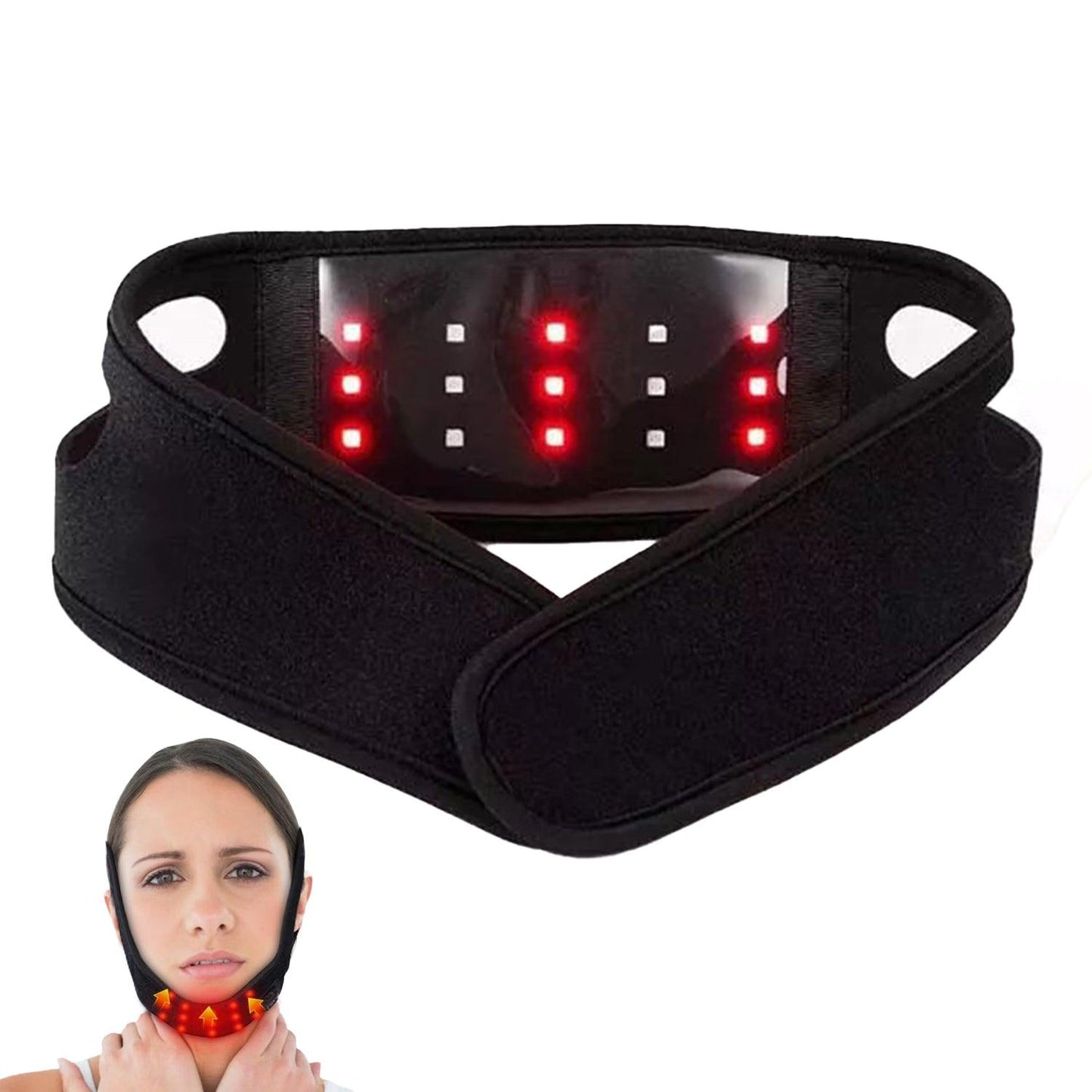 Red Light Therapy Belt - 660nm & 880nm IR Light Therapy Device For Facial Lifting Slim Chin