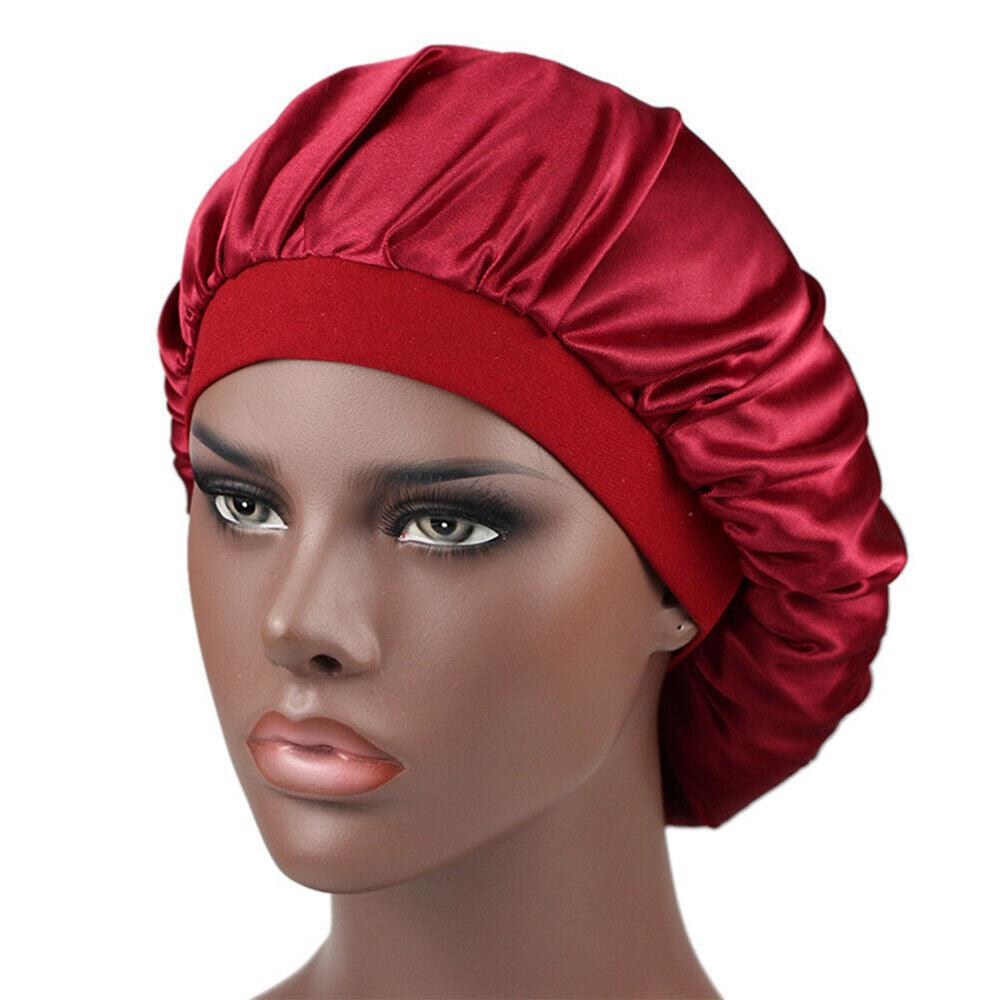 Hair Wraps for Sleeping - Bonnet Cap Long Hair Care Hat Woman Silk Satin Protection Night Head Turban Wrap