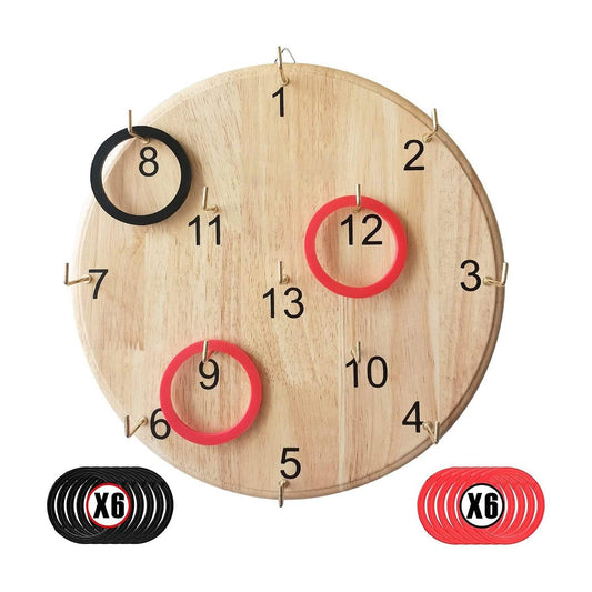 Ring Tossing Game - Outdoor Indoor Game Family Wooden Adults Kid Circle