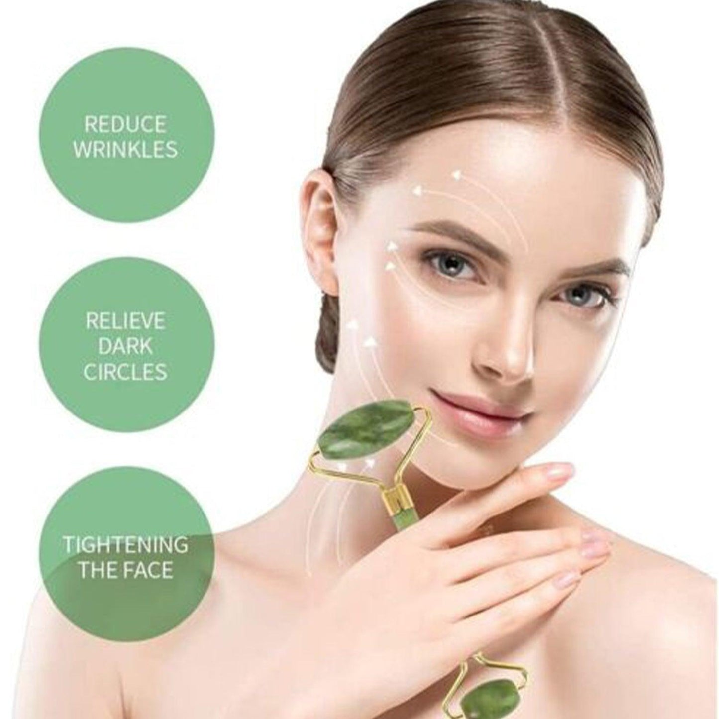 Face Massage Tool - Jade Roller Face Massager Gua sha Facial Beauty Eye Neck Body Anti Ageing Tools