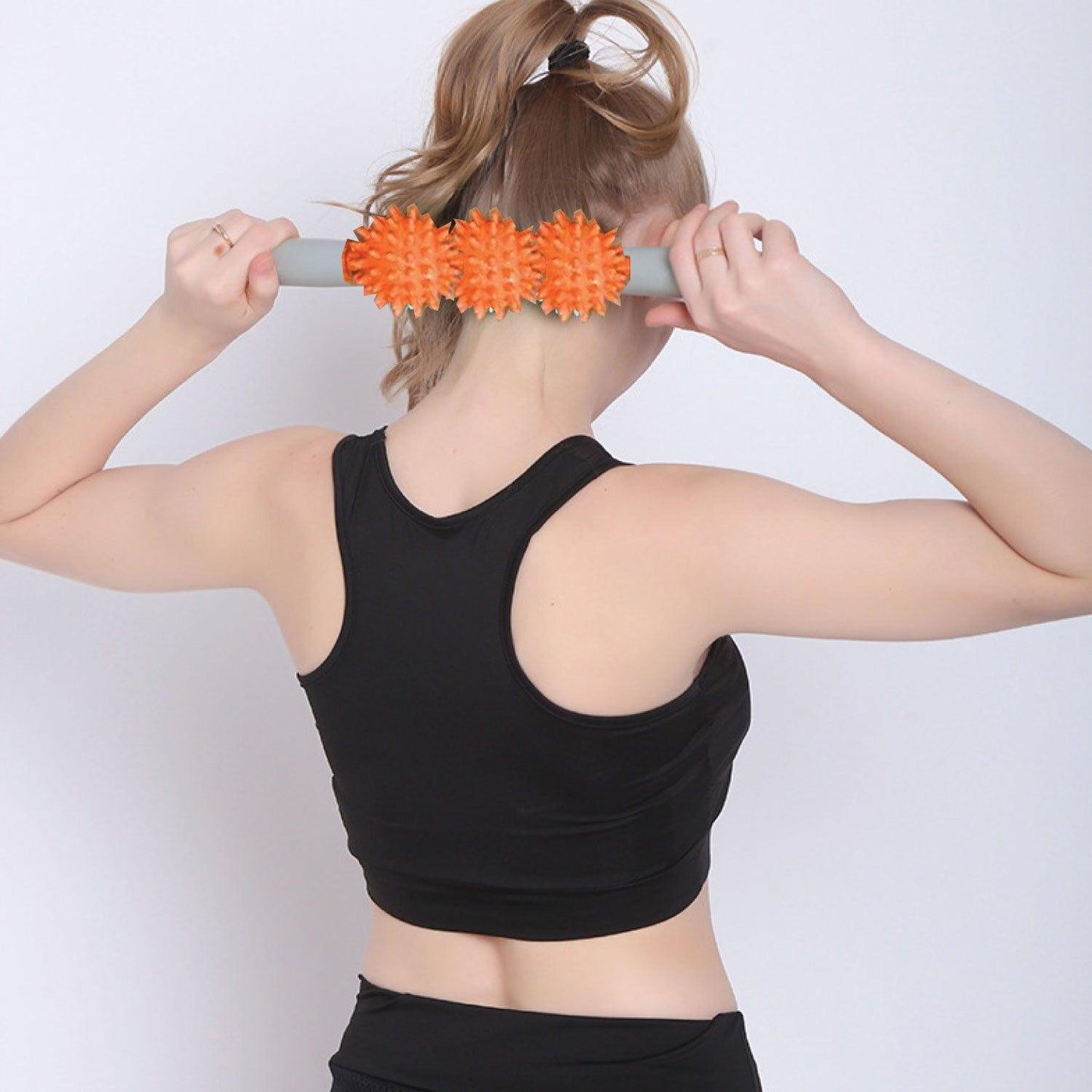 Roller Massage Stick - Cellulite Muscle Roller Stick with 3 Balls Blasting Release Deep Tissue Massager for Neck Leg Back Body