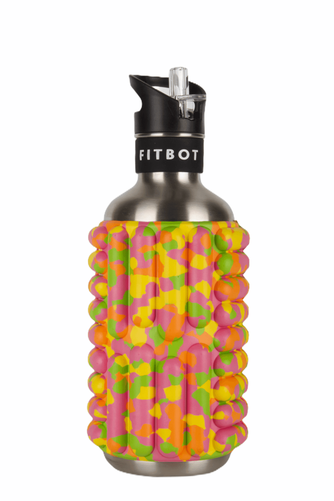 Foam Roller Water Bottle - 0.8L to 1.2L Sustainable Ecofriendly Flip Straw Roller Drink Bottle