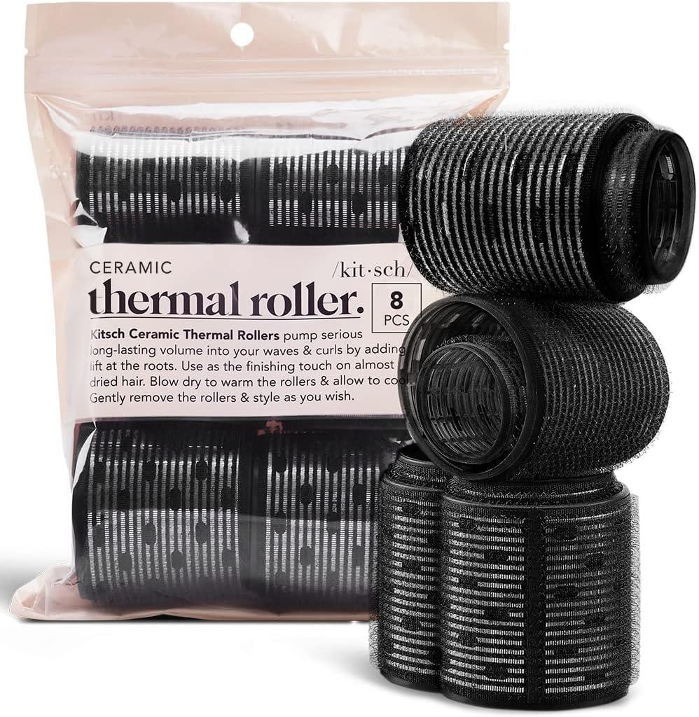 Self Grip Hair Rollers Set - 4-8 Hair Rollers Self Grip Large Set Heatless Bouncy Wave Curlers Cling Styling