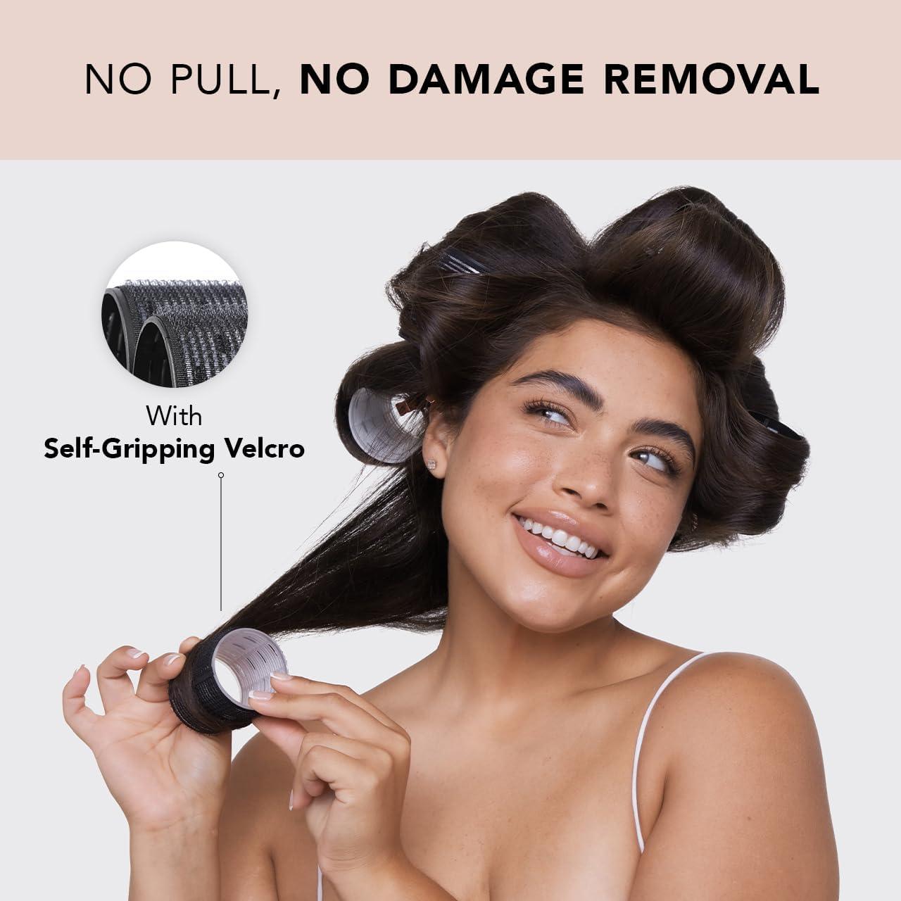 Self Grip Hair Rollers Set - 4-8 Hair Rollers Self Grip Large Set Heatless Bouncy Wave Curlers Cling Styling