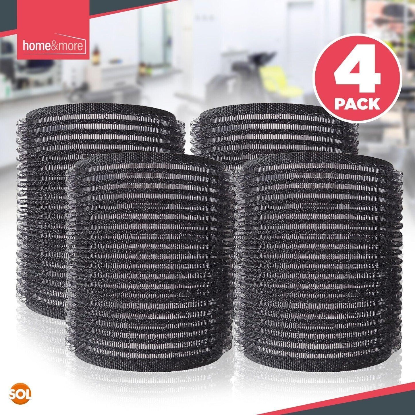 Self Grip Hair Rollers Set - 4-8 Hair Rollers Self Grip Large Set Heatless Bouncy Wave Curlers Cling Styling