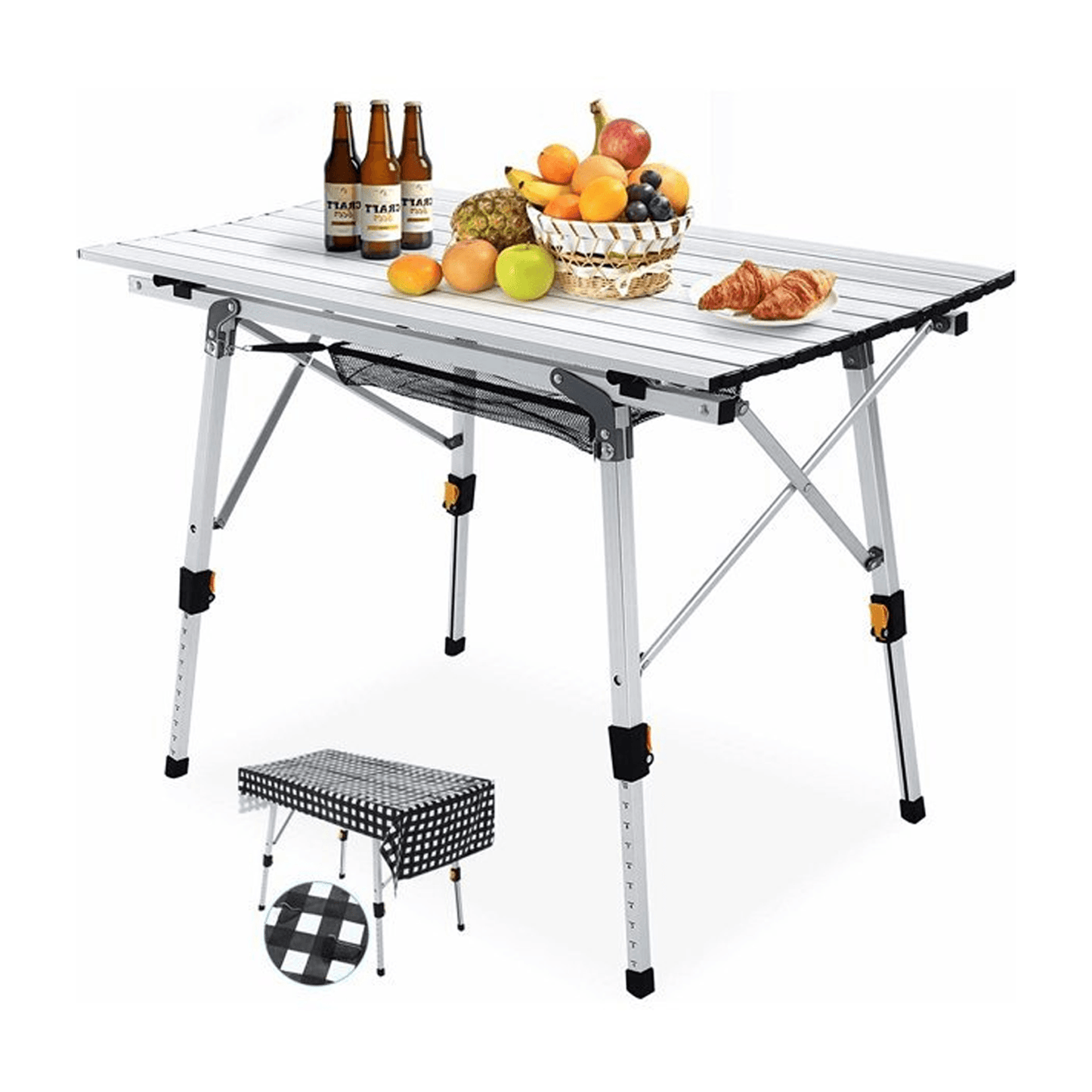 Rollup Camping Table – Adjustable Height Folding Picnic Table for Outdoor & Travel