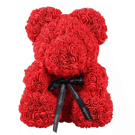 Rose Teddy Bear - 25cm Large Artificial Giant Teddy Bear Valentine's Day Gift for Her Flowers