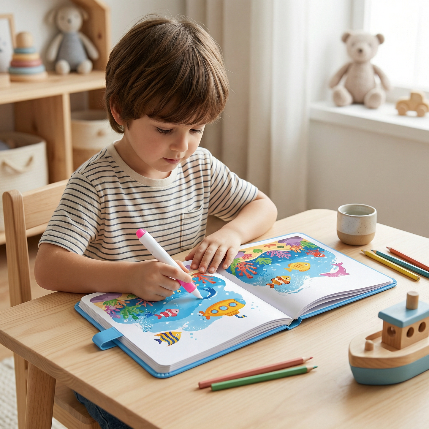 Magic Water Drawing Book – Reusable Mess-Free Colouring Fun