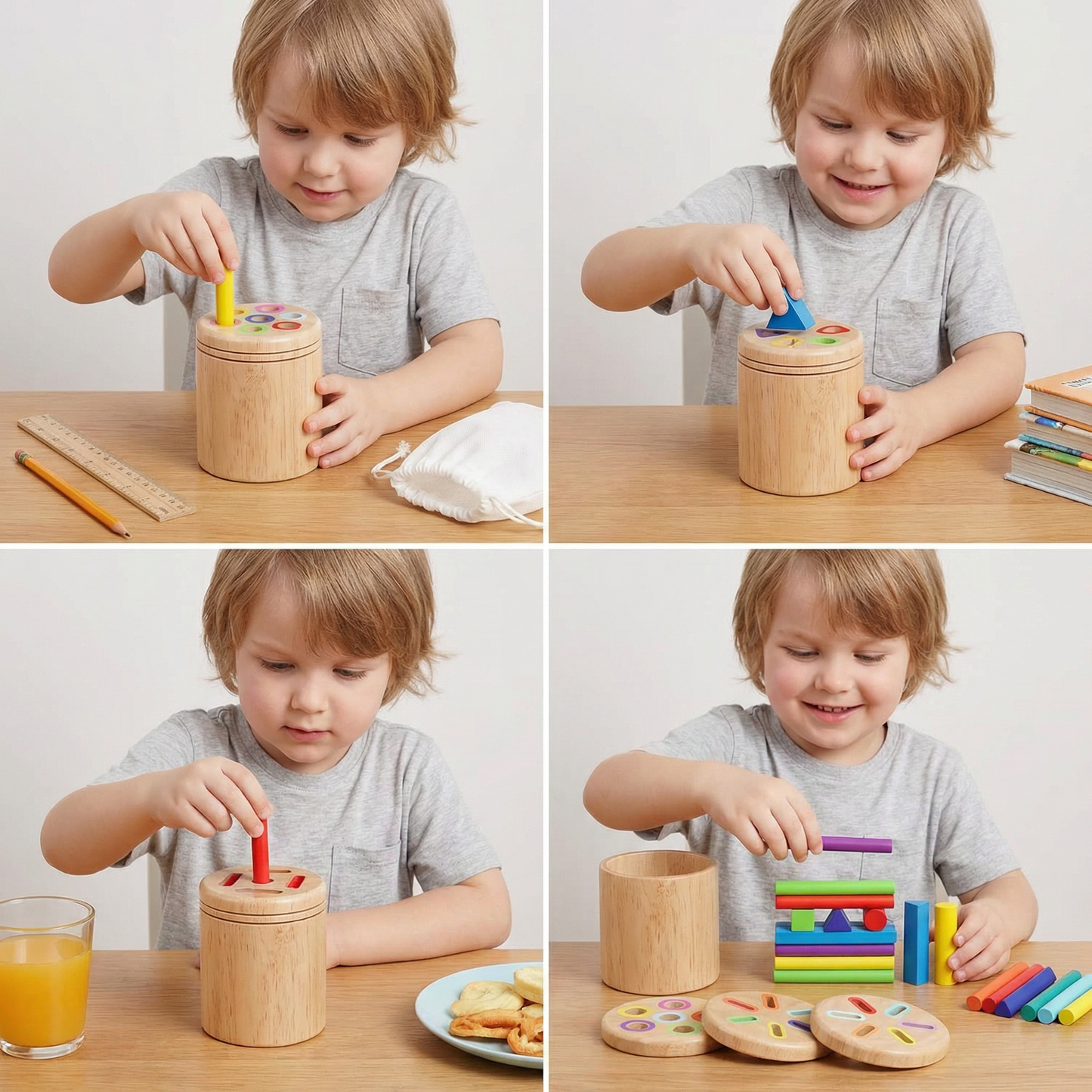 Montessori Wooden Colour & Shape Sorting Toy – Fine Motor Skills Learning Puzzle