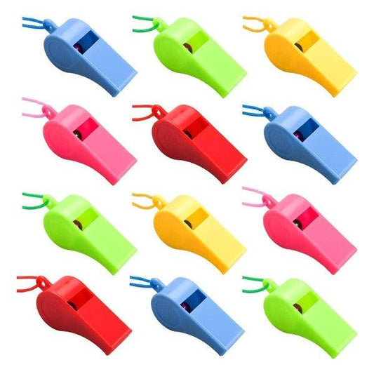 Sports Whistles with Lanyard - 12 Packs of Loud Crisp Sound