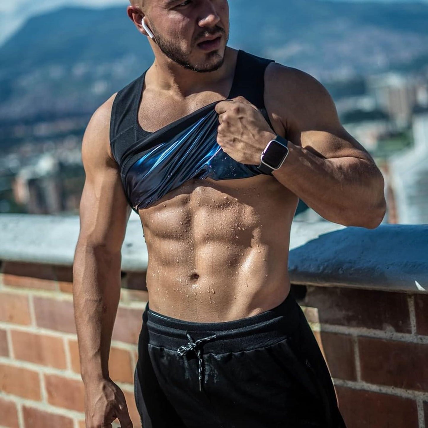 Sauna Suits for Weight Loss - Sauna Suit Tank Top for Men Workout Vest Gym Shirt Shaper Neoprene Help Sweat UK