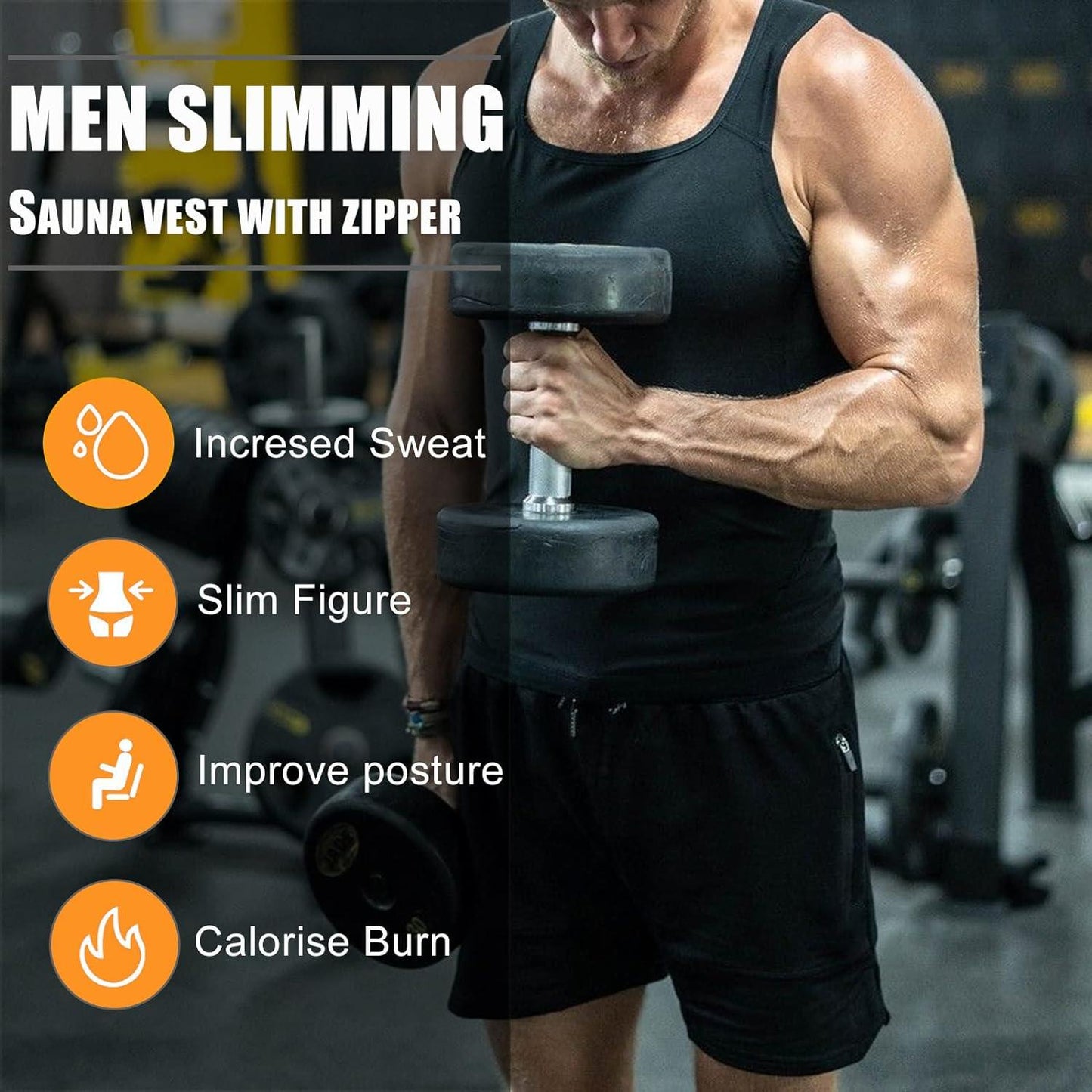 Sauna Suits for Weight Loss - Sauna Suit Tank Top for Men Workout Vest Gym Shirt Shaper Neoprene Help Sweat UK