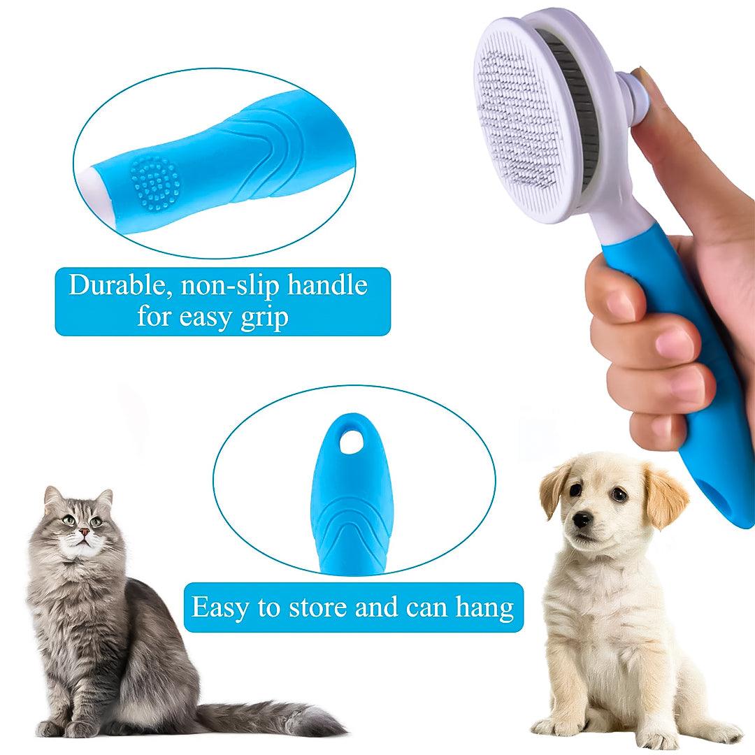 Pin Brushes for Dogs - Pet Dog Cat Brush Grooming Slicker Self Cleaning Slicker Brush Massage Hair Comb