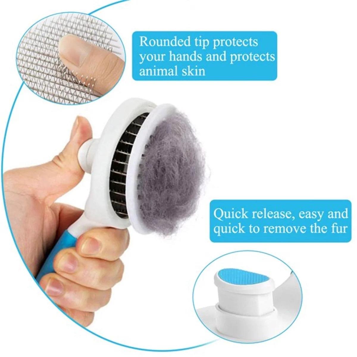 Pin Brushes for Dogs - Pet Dog Cat Brush Grooming Slicker Self Cleaning Slicker Brush Massage Hair Comb