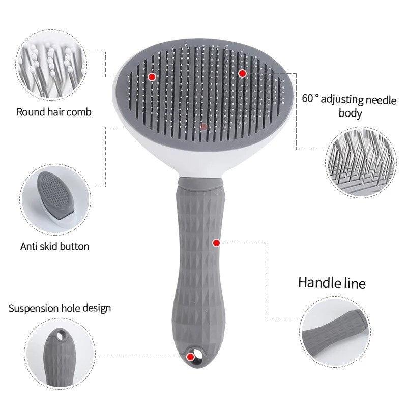 Animal Grooming Brushes - Self Cleaning Pet Hair Remover Brush for Dogs Cats Pets Dematting Comb