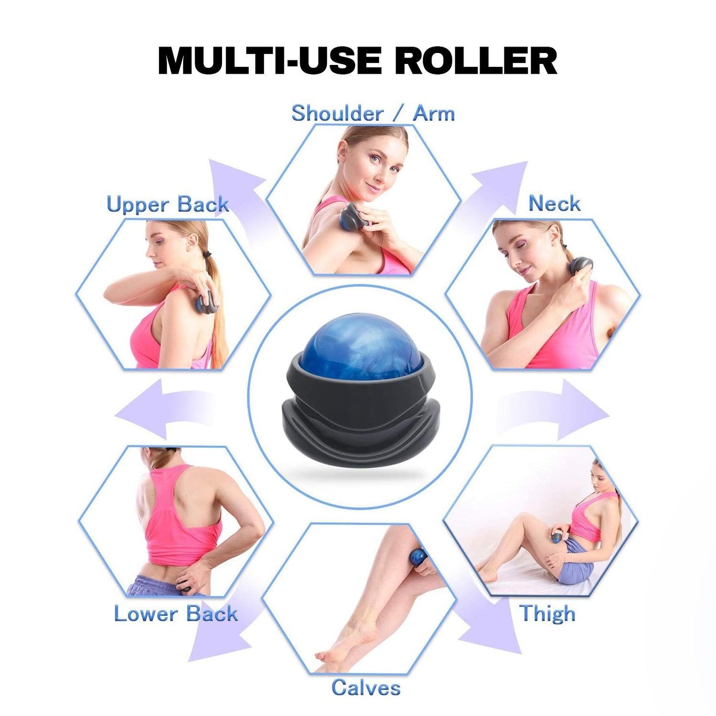 Massage Roller Ball - Self Massage Ball Reflexology Stress Relief Tension Release Relax