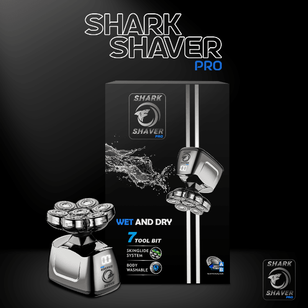 Shark Shaver Pro - Platinum Men's Electric Skull Shaver For Head & Face
