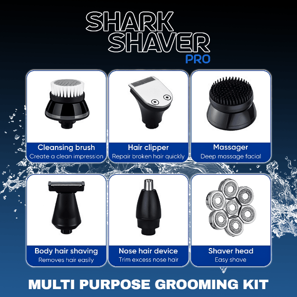 Shark Shaver Pro - Platinum Men's Electric Skull Shaver For Head & Face